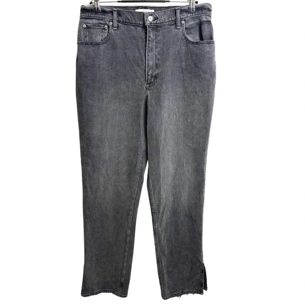Abercrombie & Fitch The 90s Straight Ultra High Rise 30/12R Denim Jeans Vent Hem - Picture 2 of 14